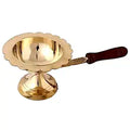 Brass Aarti Diya with Wooden Handle