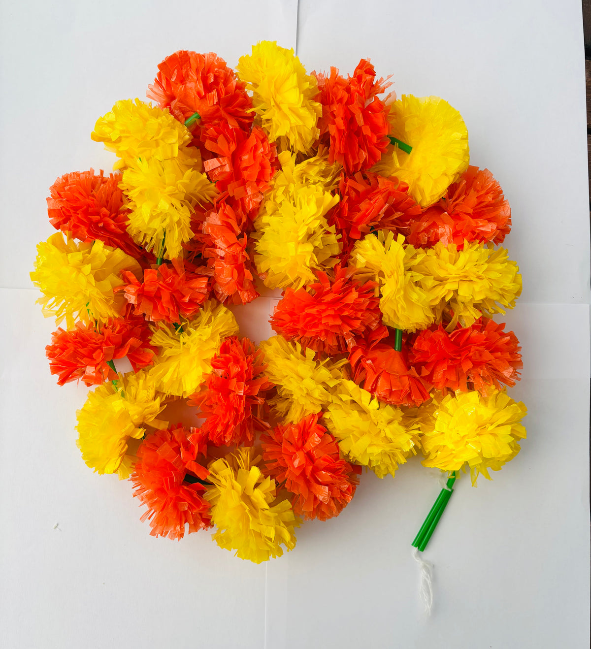 Yellow Orange Marigold Garland (130cm)